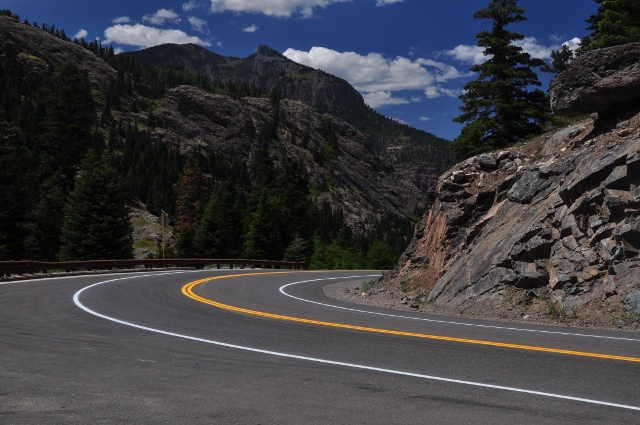 The 550 leaving the Uncompahgre Gorge